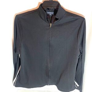 Lands' End Women’s Black Lightweight Performance Zip Up  Jacket Sz. XL 18-20